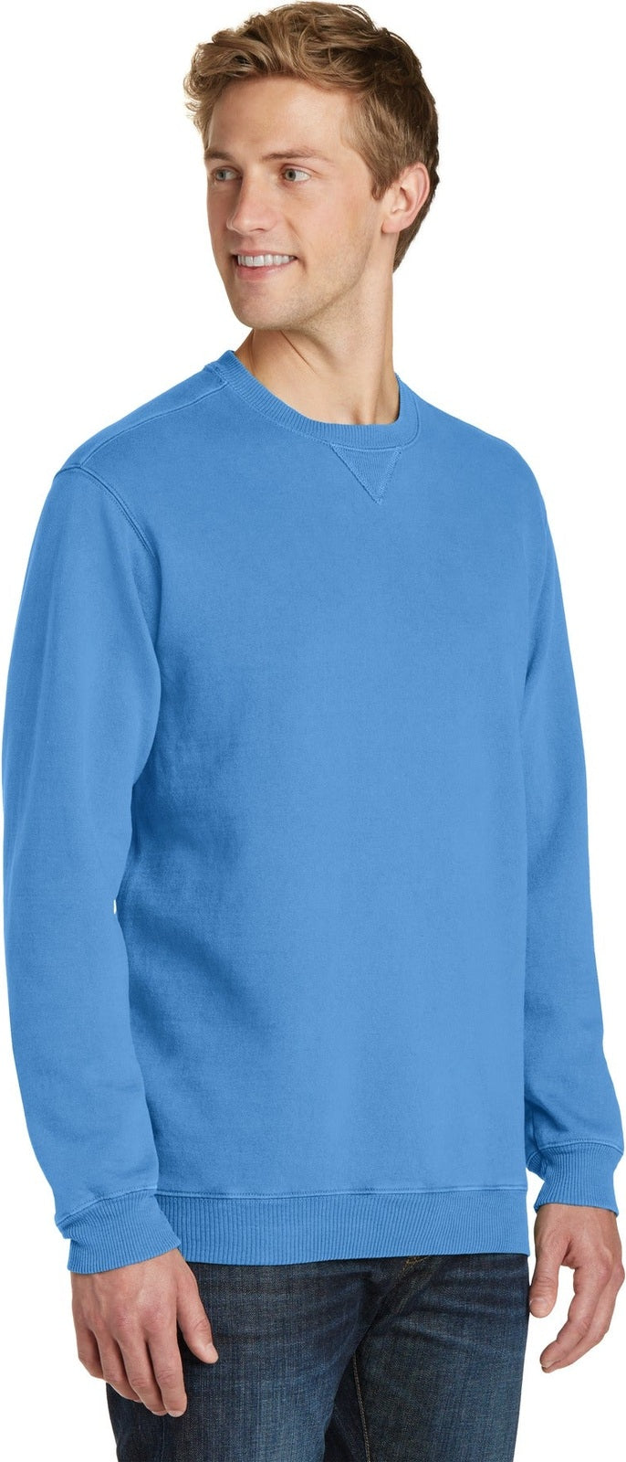 Blue Moon Port & Co Beach Wash Garment-Dyed Crewneck Sweatshirt PC098