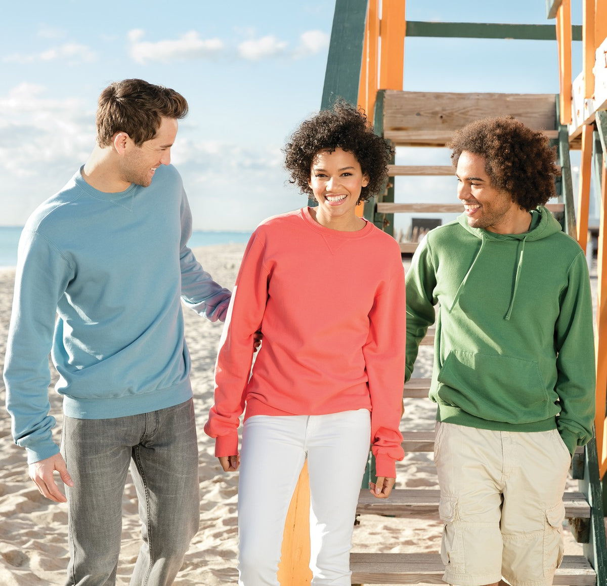 Blue Moon Port & Co Beach Wash Garment-Dyed Crewneck Sweatshirt PC098