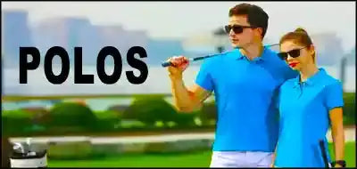 Blue polo shirts