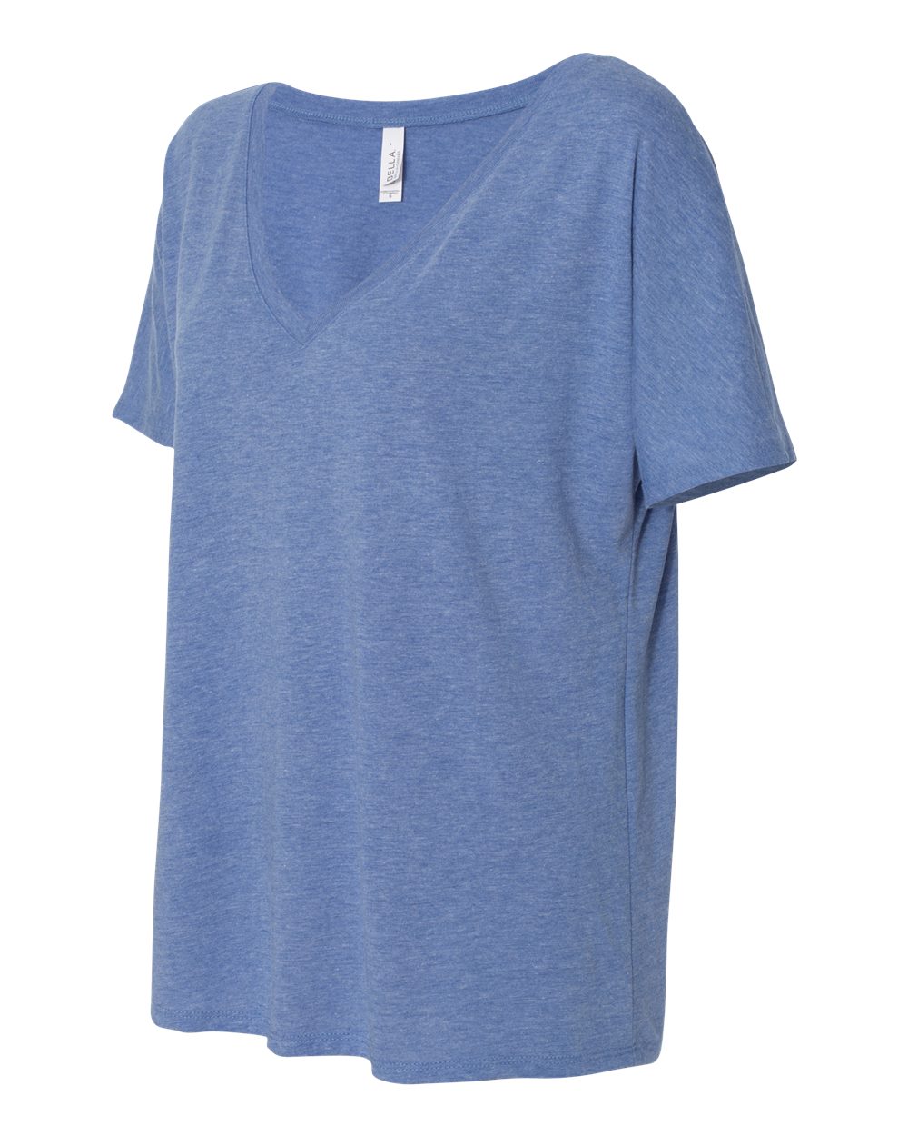Blue Triblend Women’s Slouchy V-Neck Tee - 8815