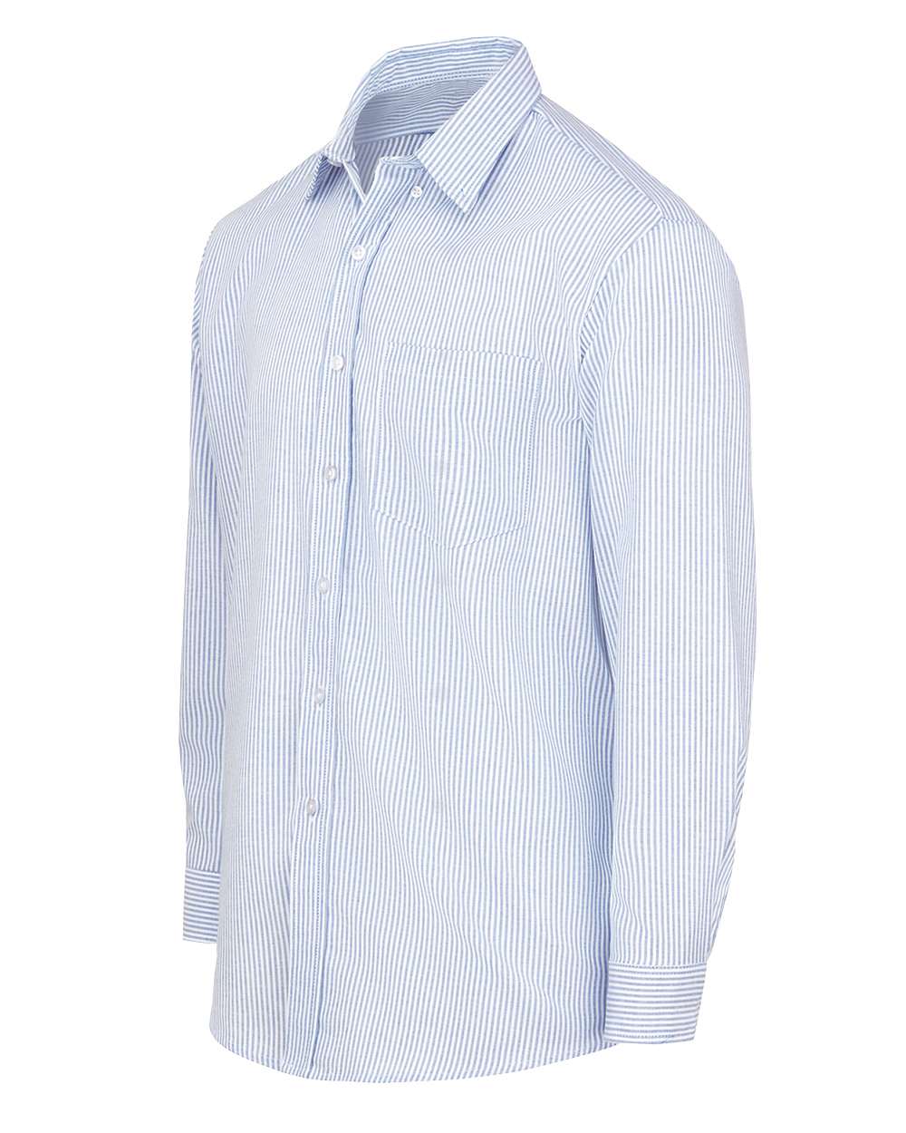 Blue/ White Stripe Long Sleeve Oxford Shirt - Tall Sizes - SSS36T