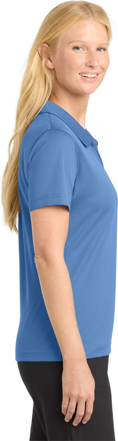 Blueberry Sport-Tek Women's Dri-Mesh V-Neck Polo. L469