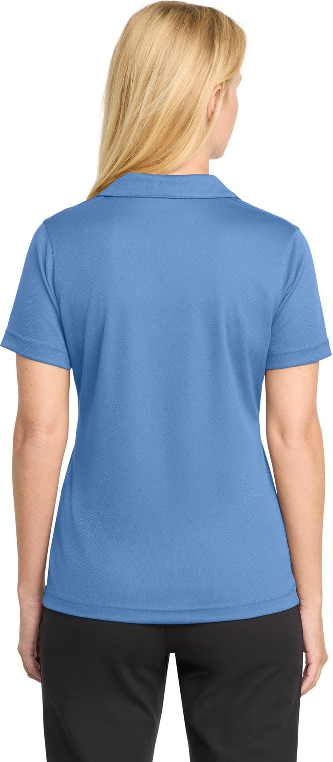 Blueberry Sport-Tek Women's Dri-Mesh V-Neck Polo. L469