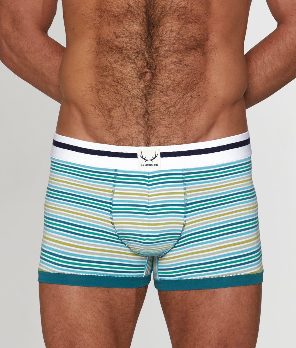 Bluebuck Mini Stripe Trunk - Small Green Stripes