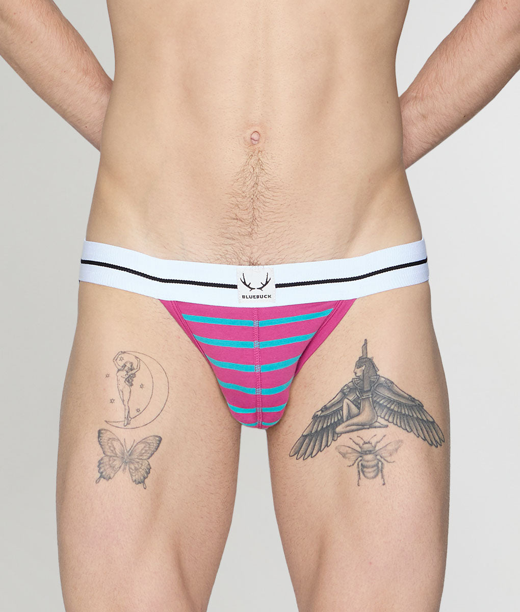 Bluebuck Nautical 25 Jockstrap - Cactus Flower/viridian Green / Small