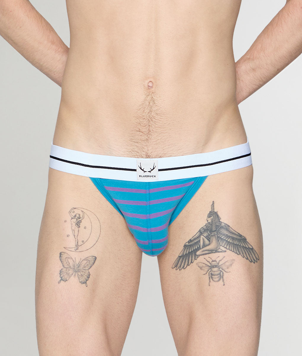 Bluebuck Nautical 25 Jockstrap - Mosaic Blue/deep Lavender / Small