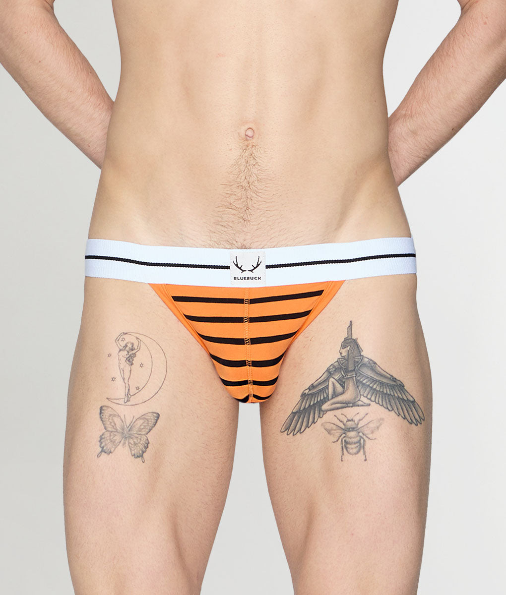 Bluebuck Nautical 25 Jockstrap - Orange/black / Small