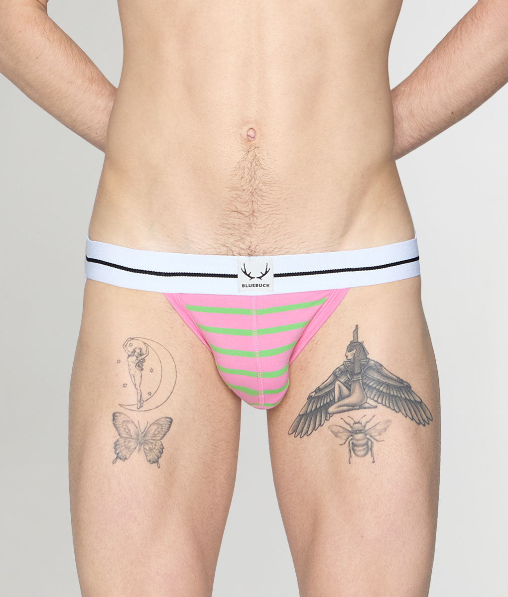 Bluebuck Nautical 25 Jockstrap - Pink/green / Small