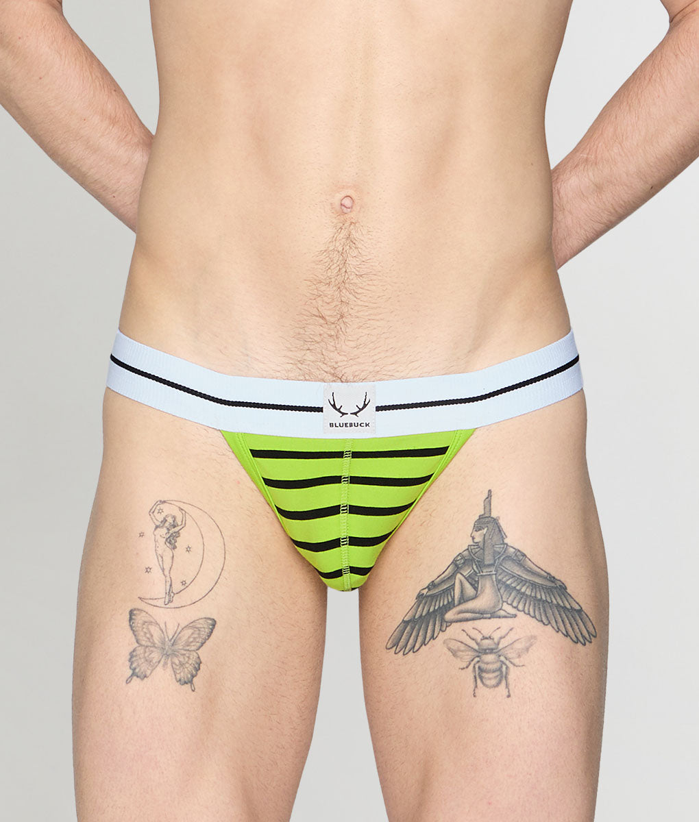 Bluebuck Nautical 25 Thong - Lime Green/black / Small