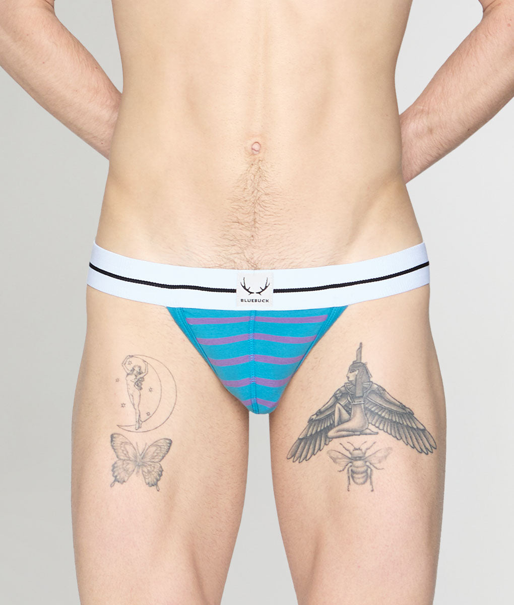 Bluebuck Nautical 25 Thong - Mosaic Blue/deep Lavender / Small