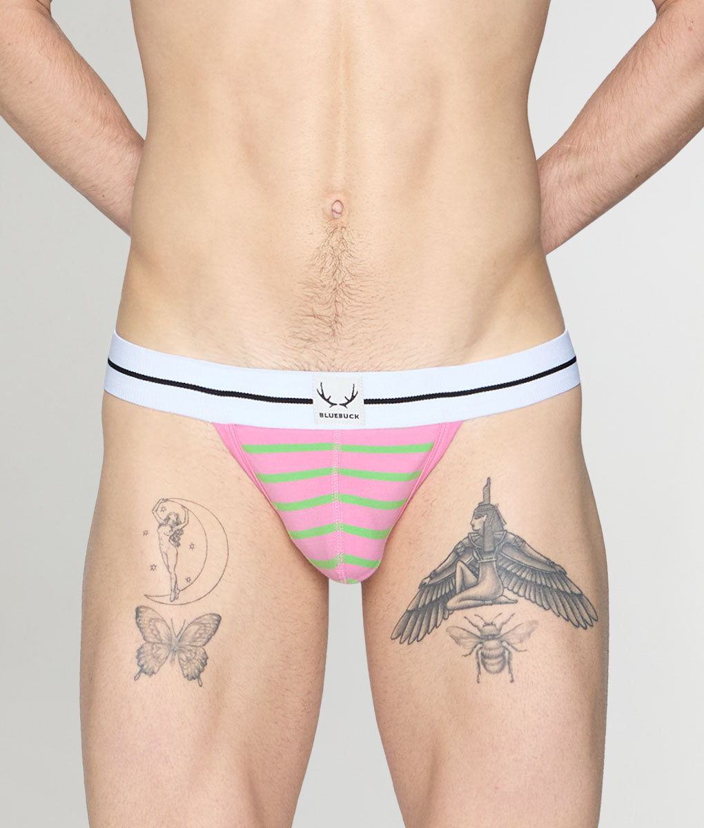 Bluebuck Nautical 25 Thong - Pink/green / Small