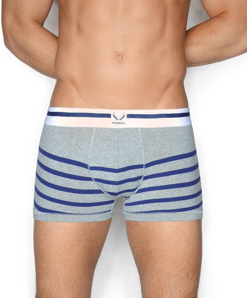 Bluebuck Nautical Trunk - Grey/navy Stripes / Small