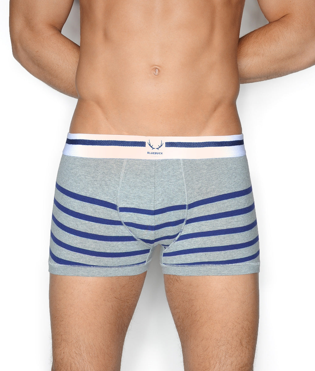 Bluebuck Nautical Trunk - Grey/navy Stripes / Small