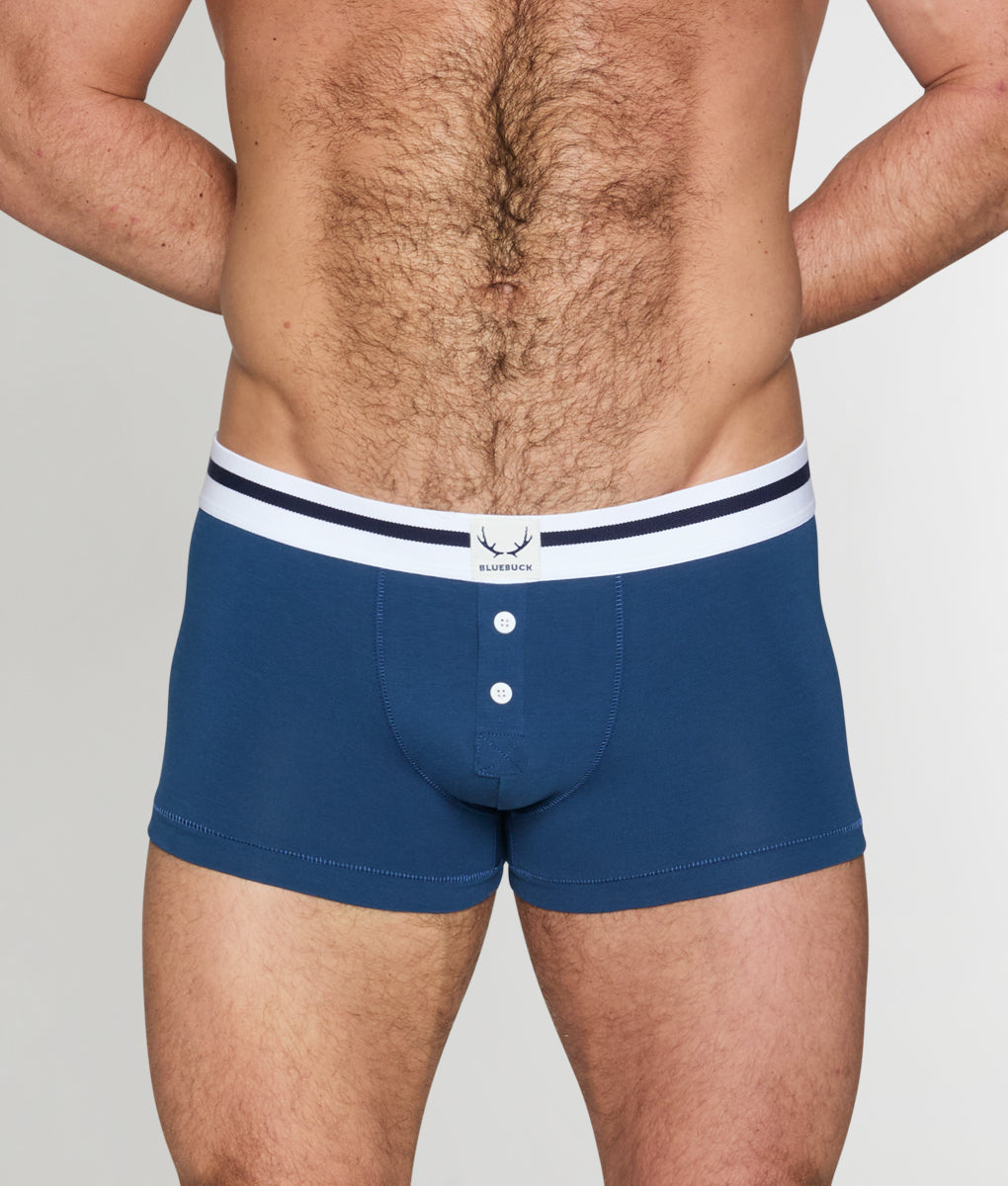 Bluebuck Nautical Trunk - Navy Blue W/ White Buttons / Small