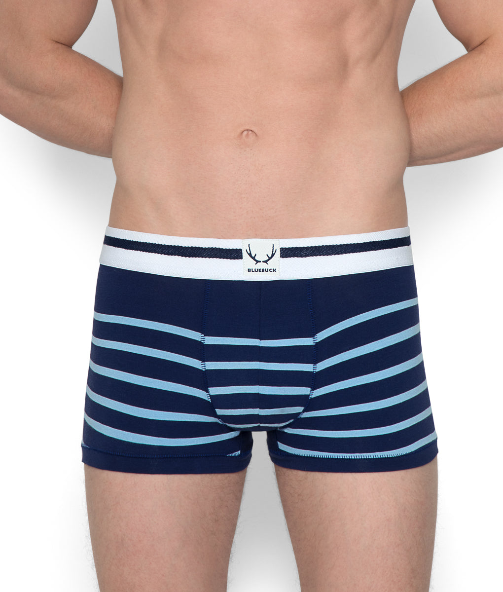 Bluebuck Nautical Trunk - Navy/light Blue Stripes / Small