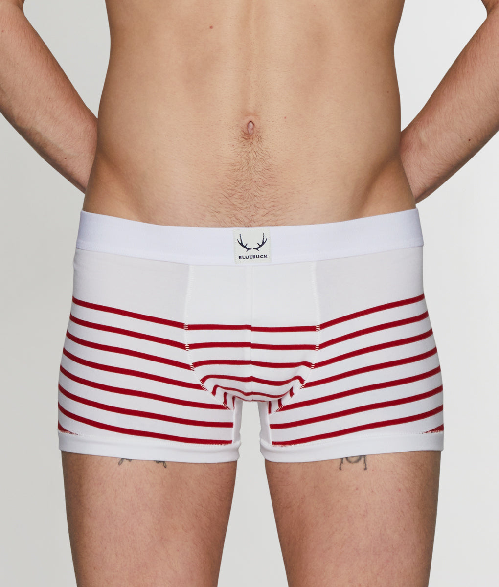 Bluebuck Nautical Trunk - White/red Stripes / Small