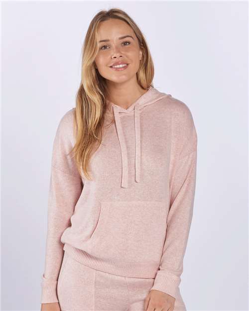 Blush Heather Women&#39;s Cuddle Fleece Hooded Pullover - BW1501