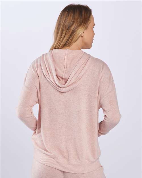 Blush Heather Women&#39;s Cuddle Fleece Hooded Pullover - BW1501