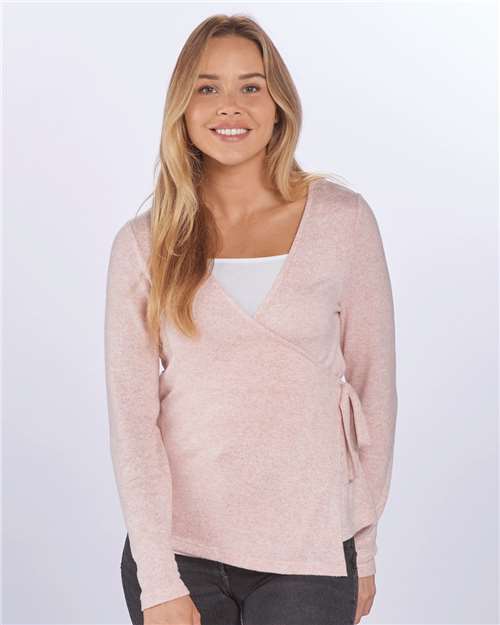 Blush Heather Women&#39;s Cuddle Wrap Top - BW1301