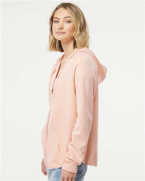 Blush Women&#39;s California Wave Wash Full-Zip Hooded Sweatshirt - PRM2500Z