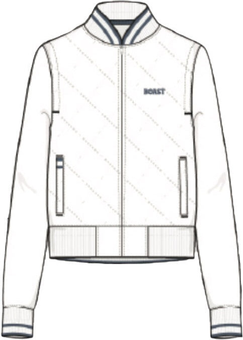 Boast Quilted Varsity Bomber Jacket (w) (navy)