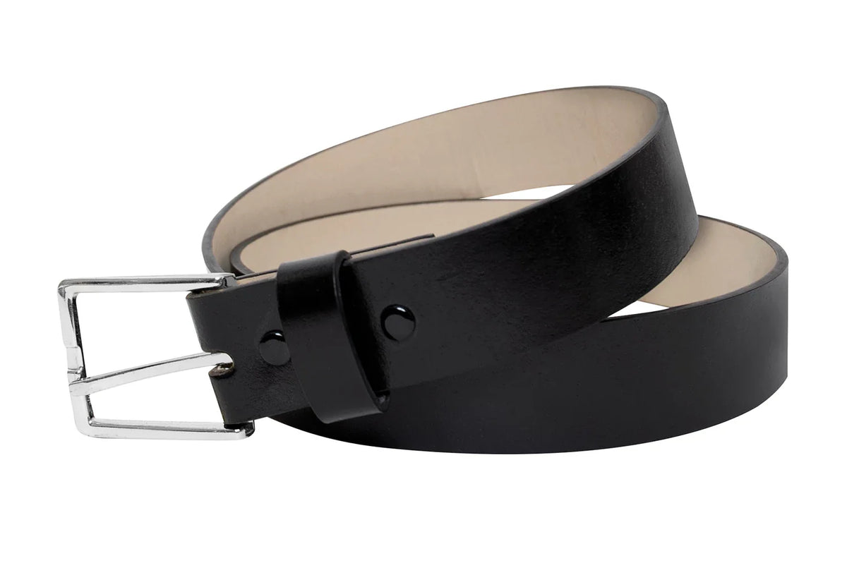 Bonded Leather Garrison Belt - Nickel / Default / 1 3/4