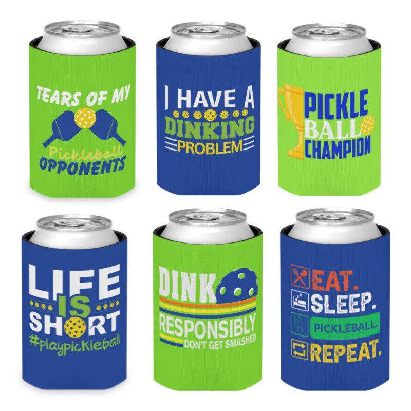 Born to Rally Pickleball Coozies (6x) - Bl/gn / Os