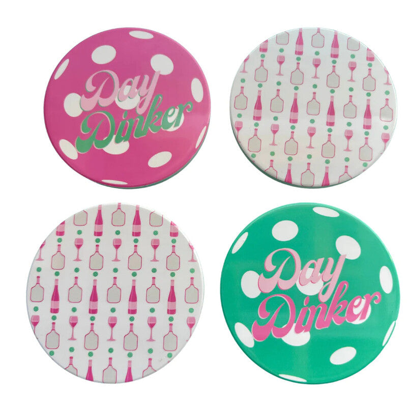 Born to Rally Pickleball Day Dinkers Coasters (4x) - Pnk / Os