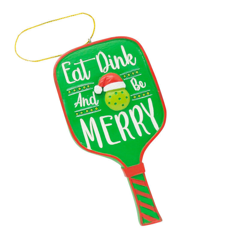 Born to Rally Pickleball Paddle Christmas Ornament - Grn / Os