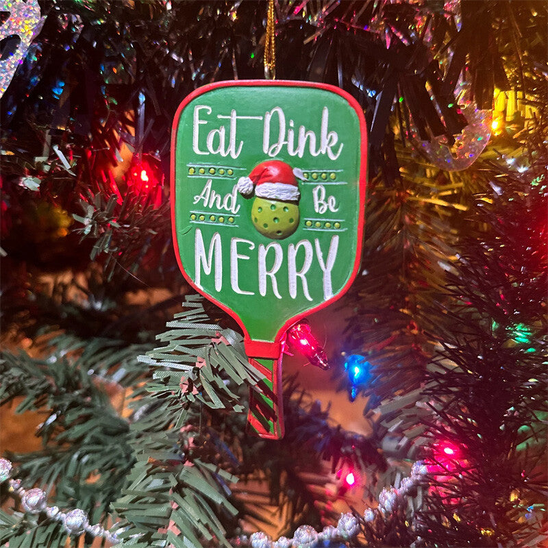 Born to Rally Pickleball Paddle Christmas Ornament - Grn / Os