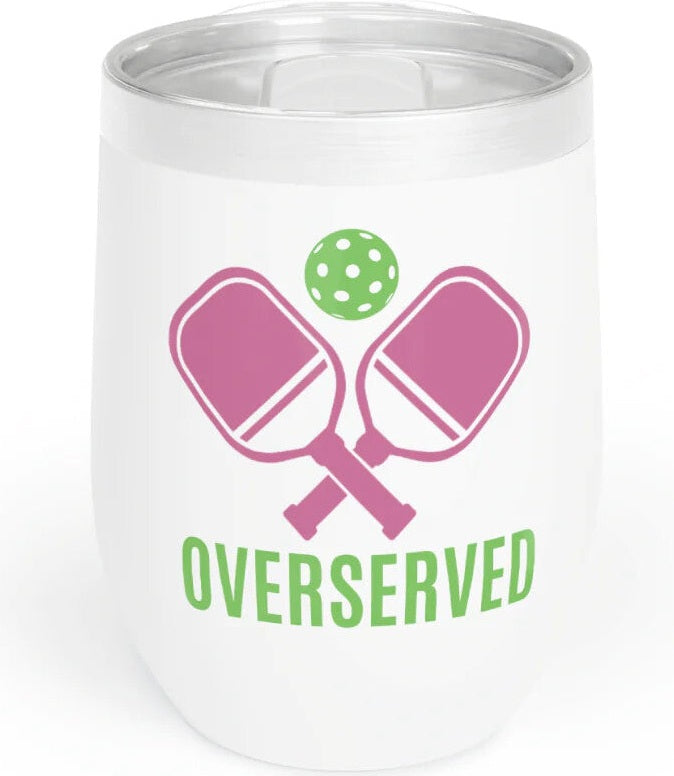 Born to Rally Pickleball Wine Tumbler - White