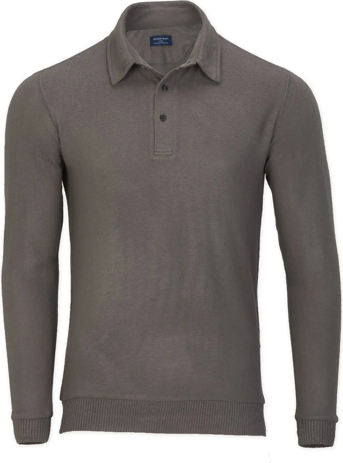 Boxercraft Bm1101 Men’s Cuddle Sweater Polo - Meditation Gray
