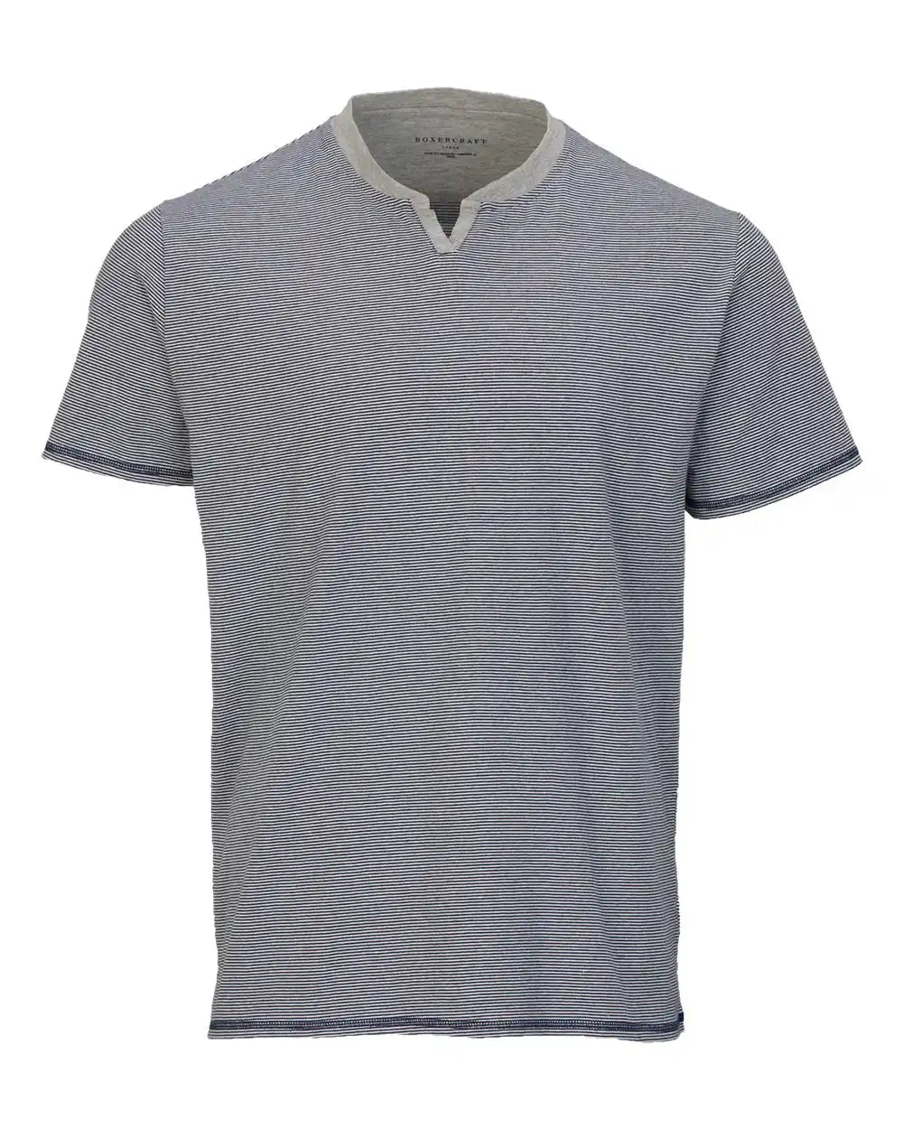 Boxercraft Bm2401 Striped V-notch T-shirt - Navy White - Navy/ / Xs