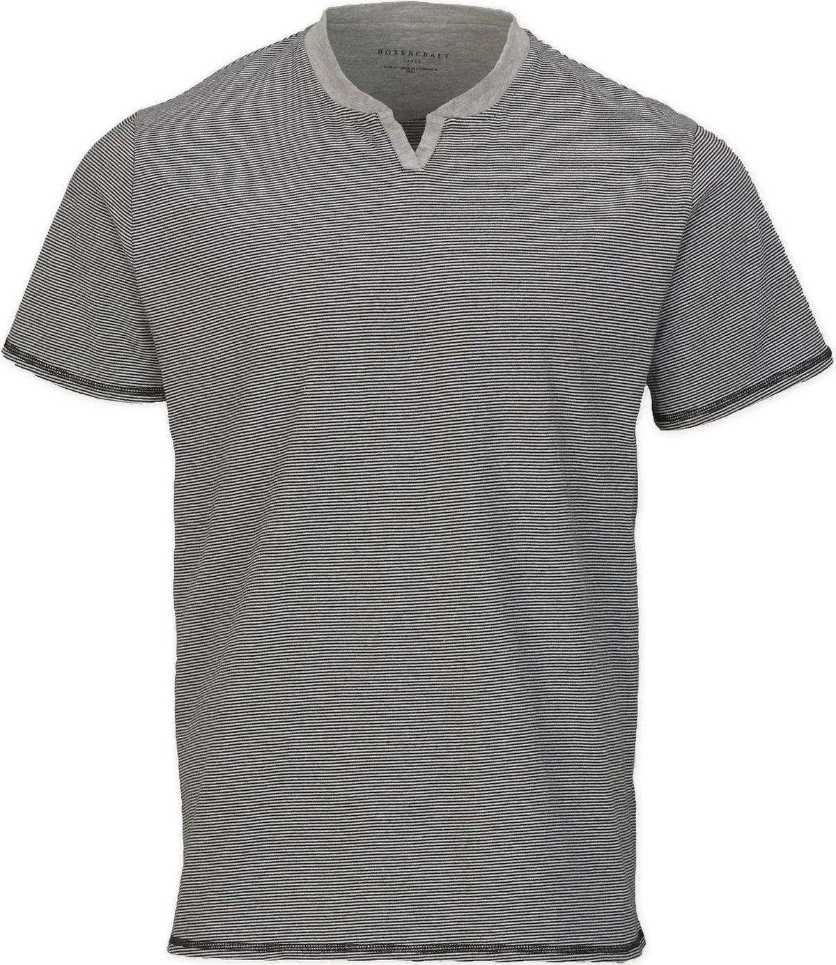 Boxercraft Bm2401 Striped V-notch Tee - Black-white - Adult Xs