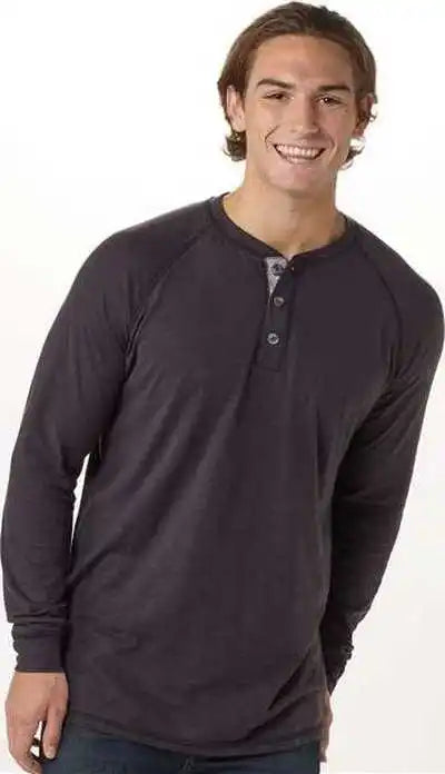Boxercraft Bm3101 Henley Long Sleeve T-shirt - Black