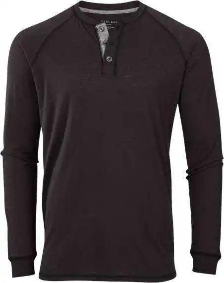 Boxercraft Bm3101 Henley Long Sleeve T-shirt - Black