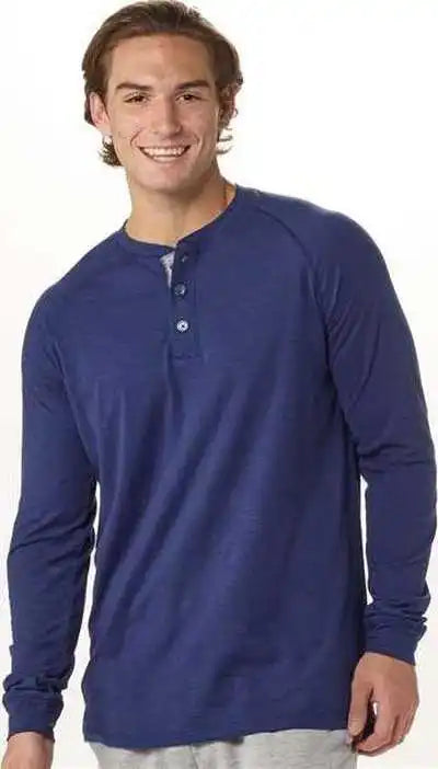 Boxercraft Bm3101 Henley Long Sleeve T-shirt - Navy