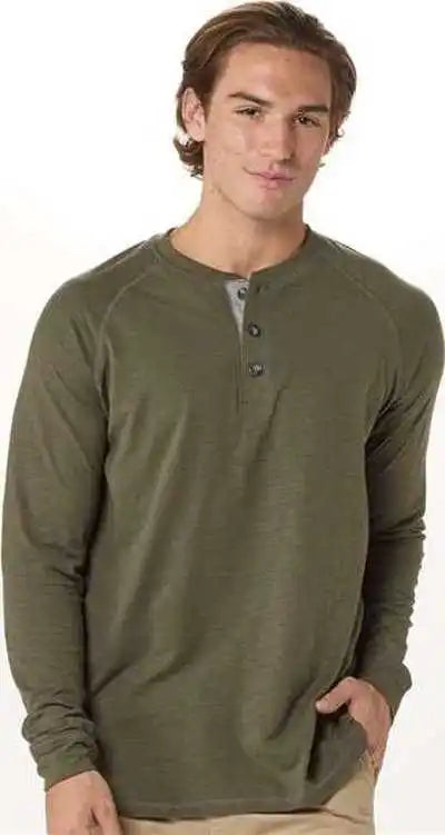 Boxercraft Bm3101 Henley Long Sleeve T-shirt - Olive