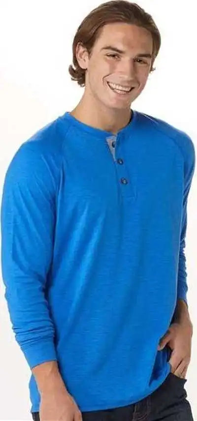 Boxercraft Bm3101 Henley Long Sleeve T-shirt - True Royal