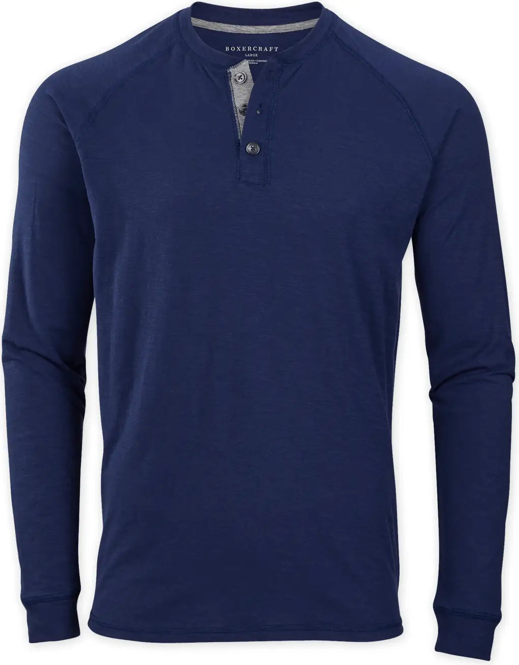 Boxercraft Bm3101 Men’s Henley Long Sleeve Tee - Navy