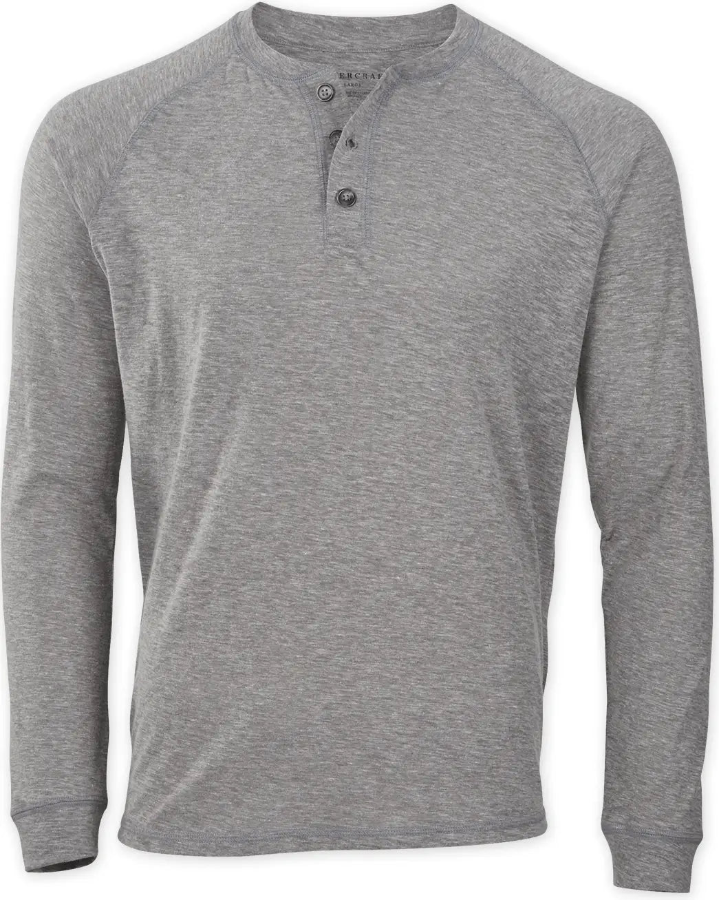 Boxercraft Bm3101 Men’s Henley Long Sleeve Tee - Oxford Heather - Gray / Adult Xs