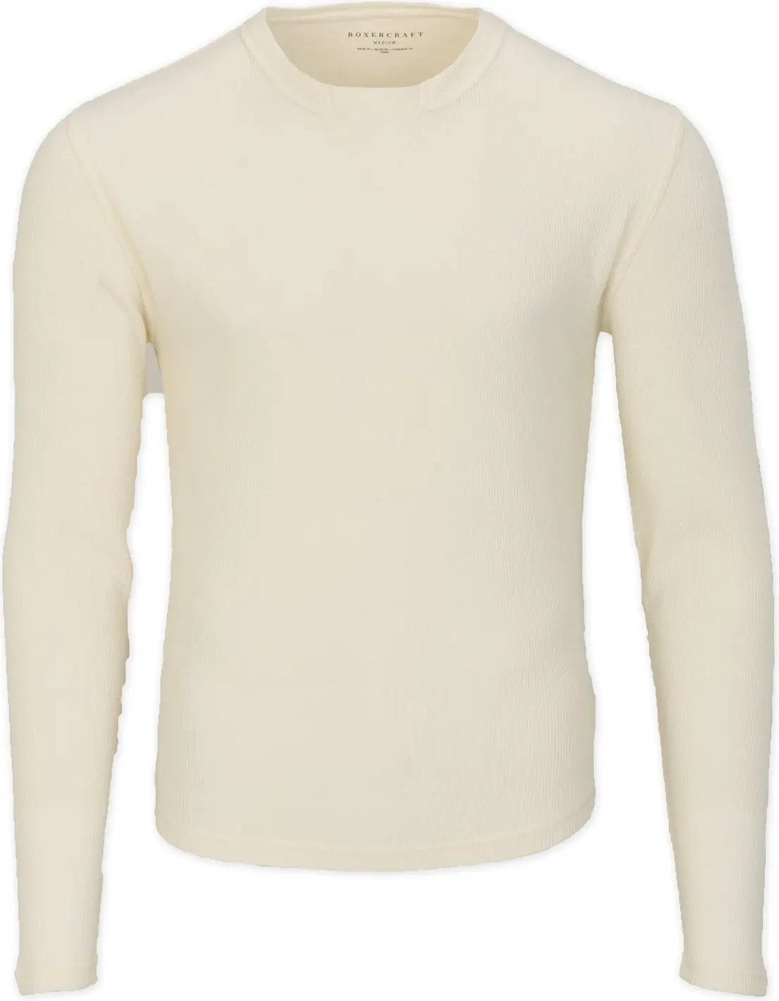 Boxercraft Bm3103 Men’s Waffle Knit Long Sleeve Tee - Natural - Adult Xs