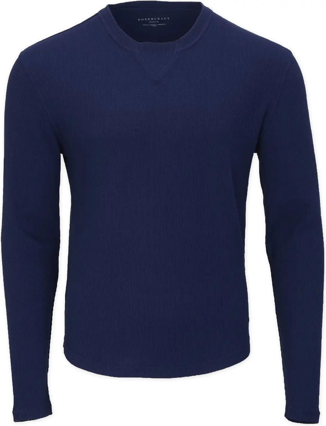 Boxercraft Bm3103 Men’s Waffle Knit Long Sleeve Tee - Navy - Adult Xs