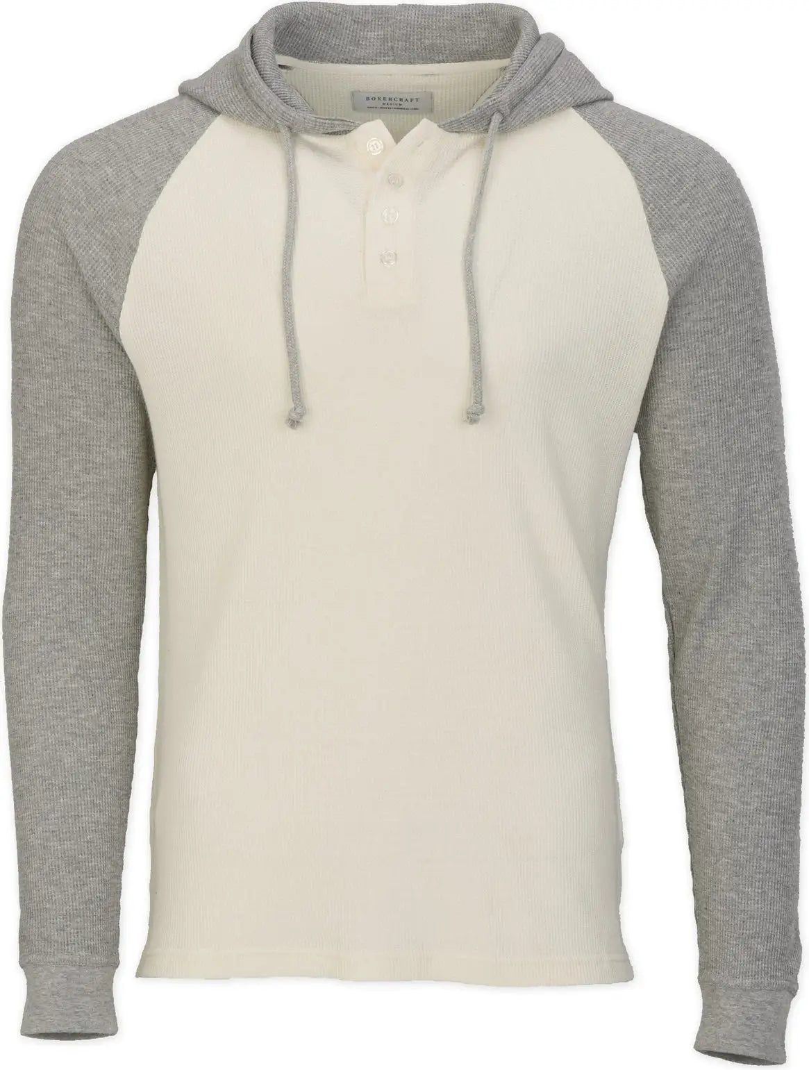 Boxercraft Bm3702 Men’s Waffle Knit Pullover Hoodie - Natural Oxford Heather - Gray / Adult Xs