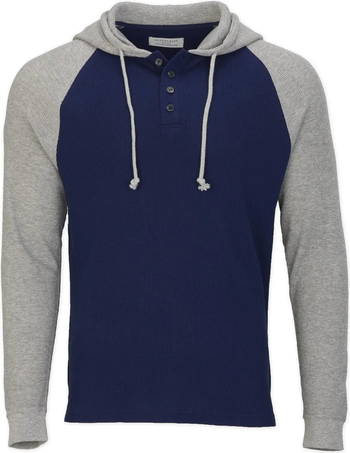 Boxercraft Bm3702 Men’s Waffle Knit Pullover Hoodie - Navy Oxford