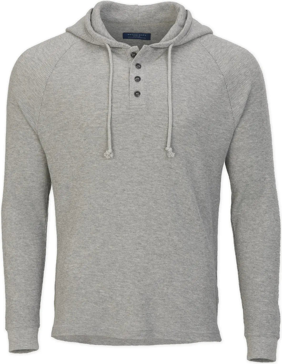 Boxercraft Bm3702 Men’s Waffle Knit Pullover Hoodie - Oxford Heather - Gray / Adult Xs
