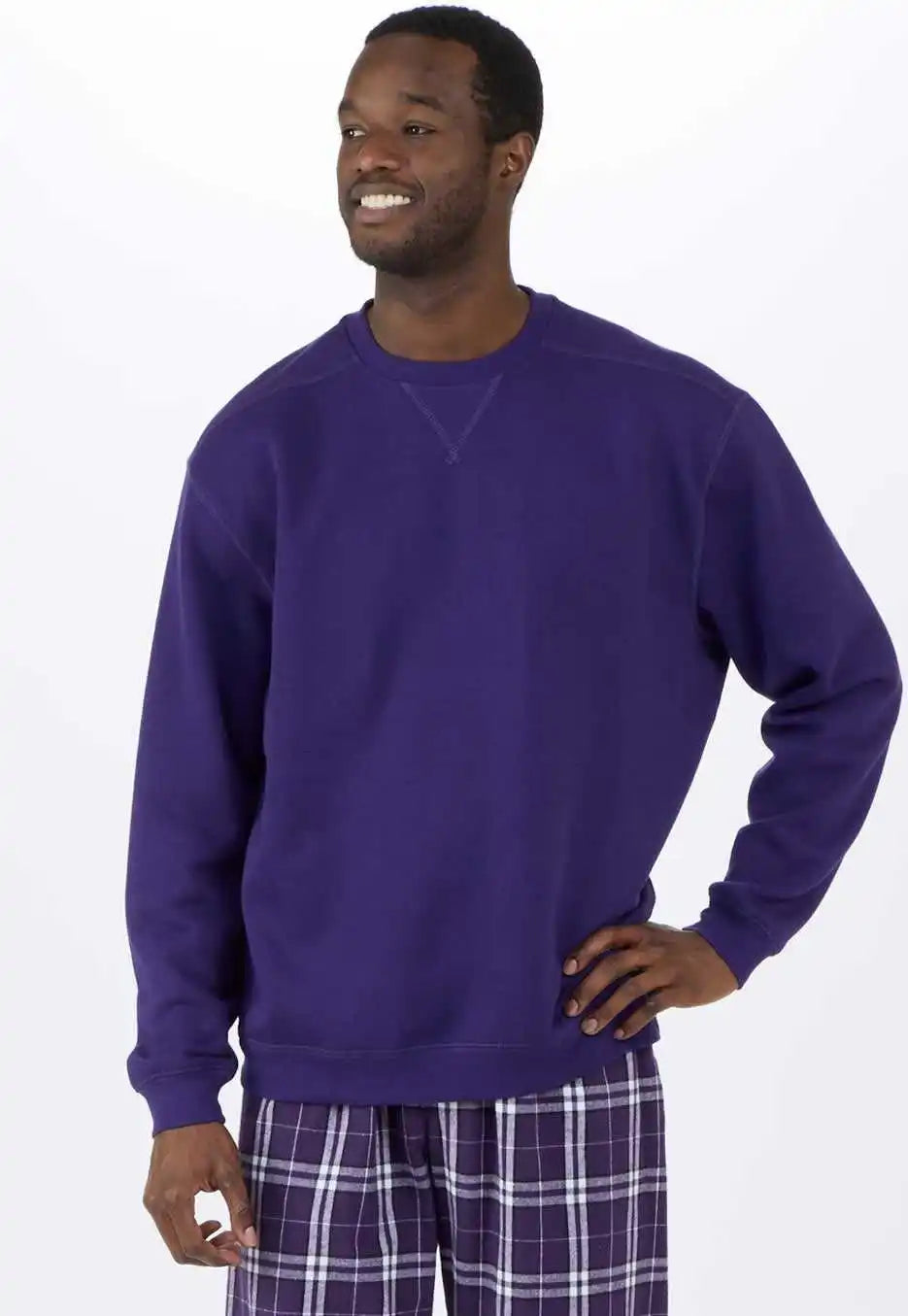 Boxercraft Bm5101 Fleece Crew Pullover - Purple