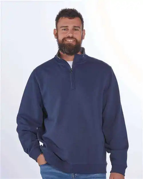 Boxercraft Bm5202 Fleece Quarter Zip Pullover Navy