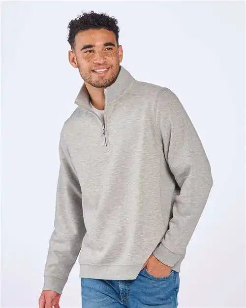 Boxercraft Bm5202 Fleece Quarter-zip Pullover - Oxford Heather