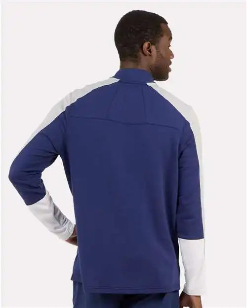Boxercraft Bm5203 Perfect Quarter-zip Pullover - Navy Oxford Heather White